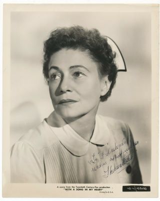 Thelma Ritter - 1952 Signed Orig.  Still " With A Song In My Heart " - Autograph