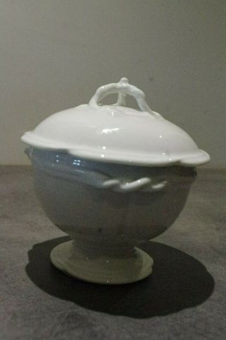 Rare French Pillivuyt White Ironstone Porcelain Sugar Sauce Bowl