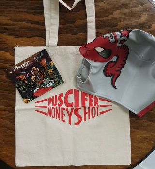 Puscifer Money Shot Round 1 - Autographed Cd,  Tour Poster & Luchador Mask,  Bag