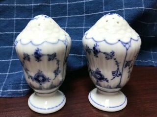 Blue Fluted Salt & Pepper Shaker 480/467 Royal Copenhagen Porcelain 1st Quality 2