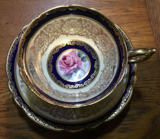 Paragon Cup Saucer Pink Rose In Center