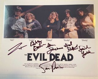The Evil Dead Photo Signed By The Cast Bruce Campbell Sam Raimi Classic Horror