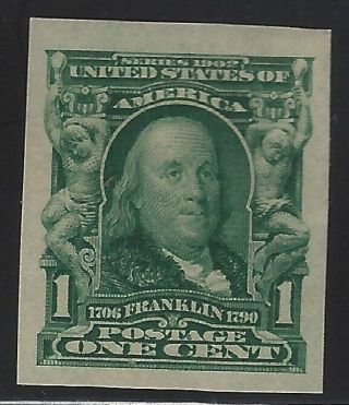 Us Stamps - Scott 314 - 1c Franklin Imperf - Hinged - Xf (a - 442)