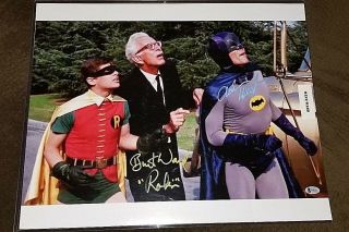 Adam West " Batman " & Burt Ward " Robin " Autographed 16x20 Color Photo Bas