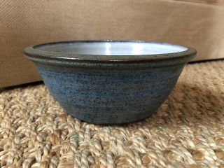 Denis Vibert Pine Tree Kiln Maine 8” Blue Clay Bowl Handcrafted Signed