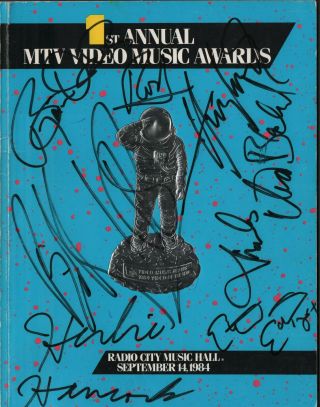 1st Mtv Vma 1984 Awards Program Signed By 7 Billy Idol Rod Stewart Cars Jsa