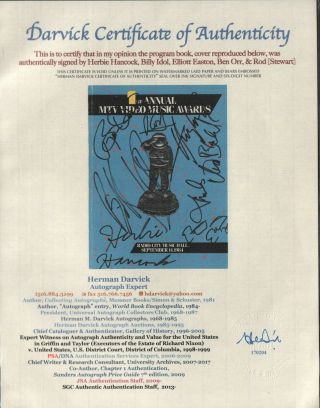 1st MTV VMA 1984 Awards Program signed by 7 Billy Idol Rod Stewart Cars JSA 2
