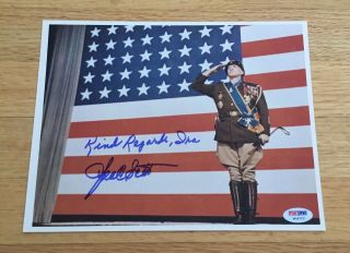 George C.  Scott Patton Signed Autograph Salute The Troops Usa 8x10 Photo Psa Loa