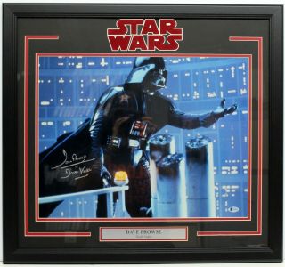 David Prowse Signed Star Wars " Darth Vader " 16x20 Photo Framed Beckett Bas 14889
