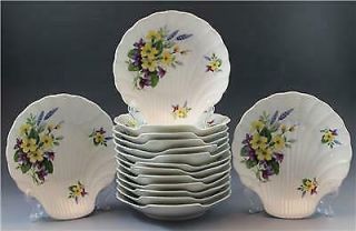 Set Of 15 Antique French Limoges Porcelain Shell Form Nut Or Candy Dishes