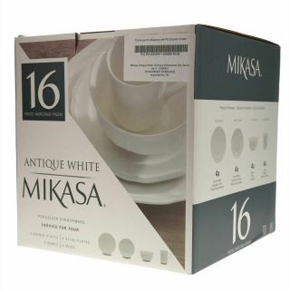 Nob Mikasa Antique White 16 Piece Dinnerware Set,  Service For 4 - 5168462