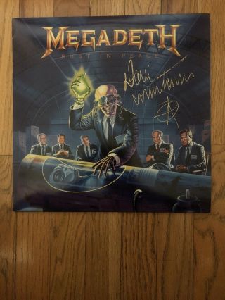 Dave Mustaine Signed Megadeth Rust In Peace Vinyl Record Album Beckett Bas