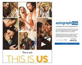 " This Is Us " Cast Autographs Signed 8x10 Photo - Mandy Moore,  3 Acoa