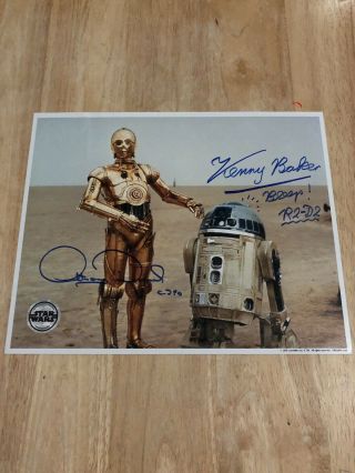 Anthony Daniel Kenny Baker Dual Signed 8x10 Star Wars Photo (jsa)