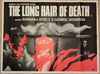 The Long Hair Of Death Cert.  X 1965 Uk Quad Cinema Poster Barbara Steele