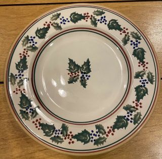 Rare Nicholas Mosse Pottery Christmas Holly Mistletoe 8 3/4 " Plate