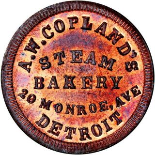 1863 Detroit Michigan Civil War Token A W Copland 