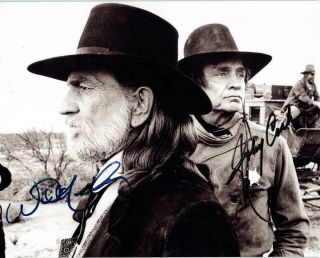 Johnny Cash & Willie Nelson Cast Signed Autographed Photo W/coa