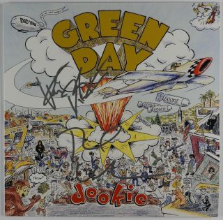 Green Day Mike Dirnt Tre Cool Jsa Signed Autograph Record Album Vinyl Cookie