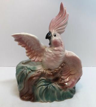 Vintage Maddux Of California Pink Cockatoo 537 Planter 1959 Glorious Mcm