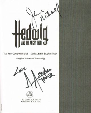 John Cameron Mitchell Stephen Trask Hedwig Angry Inch Signed Small Book Broadway