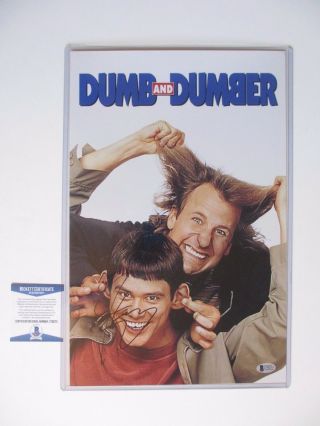 Jim Carrey Signed 11x17 Photo Dumb And Dumber Beckett Bas