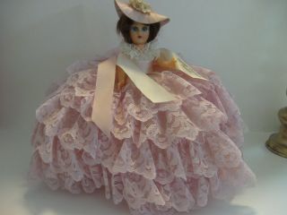 Vintage Cypress Gardens Doll Dressed In Pink Satin And Lace
