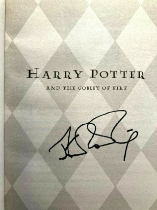 Jk Rowling Autographed Signed Harry Potter & The Goblet Of Fire Book W/coa