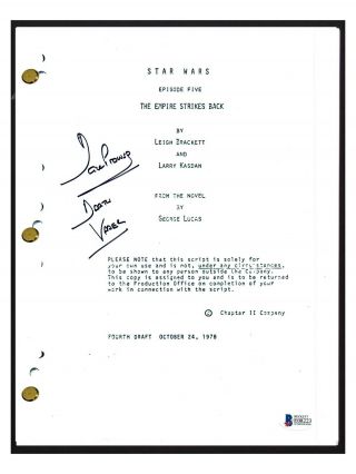 David Prowse Signed Star Wars The Empire Strikes Back Movie Script Beckett