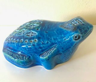 Bitossi Rimini Blue Flavia Aldo Londi Pottery Ceramic Frog Italy