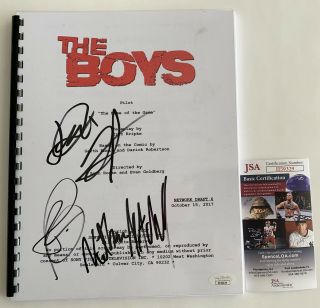 The Boys Pilot Episode Full Script Cast Signed X4 Autographed Jack Quaid Jsa