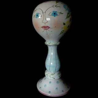 Vintage? Ceramic Mannequin Head Hat Wig Stand 12.  5 " Tall