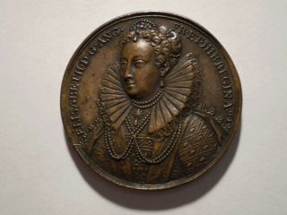 Sbg11 Great Britain Elizabeth I Portrait Bronze Medal By Jean Dassier 1731