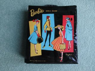 Vintage 1961 Mattel Barbie Ponytail Travel Storage Case With Hangers And Stand