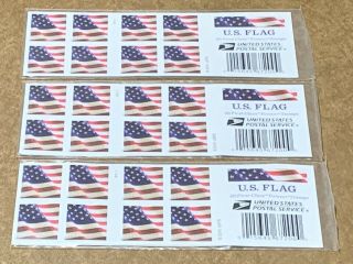 60 Usps Forever Stamps U.  S.  Flag 2017 (3 Books Of 20) First Class Mail Stamps