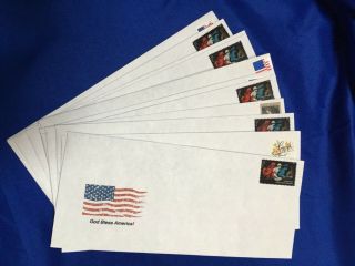 25 Forever Stamped Envelopes With Flag On Envelope