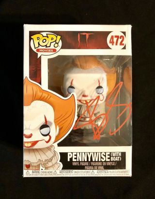 Bill Skarsgard Autographed Signed Funko Pop It Pennywise The Clown W/coa 472