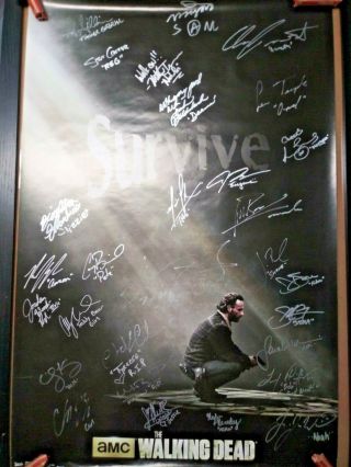 (2) The Walking Dead posters signed by 40 2