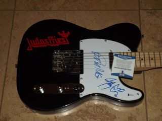 Rob Halford Glenn Tipton Judas Pries Signed Guitar Bas Beckett Autographed