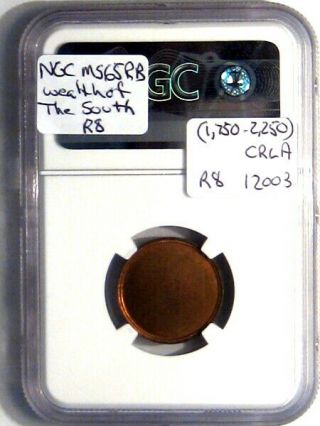The Wealth Of The South Patriotic Civil War Token R8 NGC MS65 RB 4