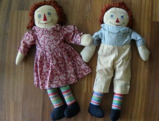 Raggedy Ann & Andy Dolls Hand - Made Vintage