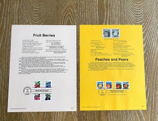 Fruit Berries Peaches And Pears Stamps Usps Souvenir Page First Day Of Issue