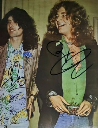 Robert Plant & Jimmy Page 2x Signed 8x10 Photo W/holo