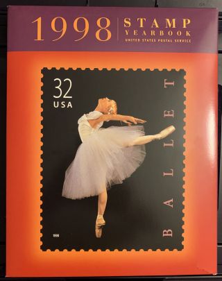 1998 Usps Commemorative Stamp Yearbook With Complete Set Of Stamps