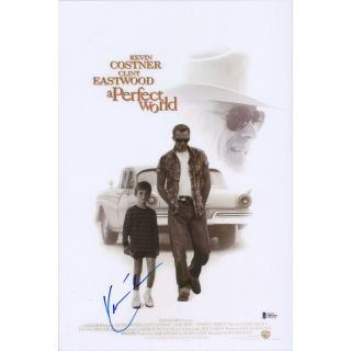 Kevin Costner A Perfect World Autographed 12 " X 18 " Movie Poster Bas