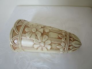 Antique Weller Pottery Wall Pocket Vase Signed Floral Daisies Very Good