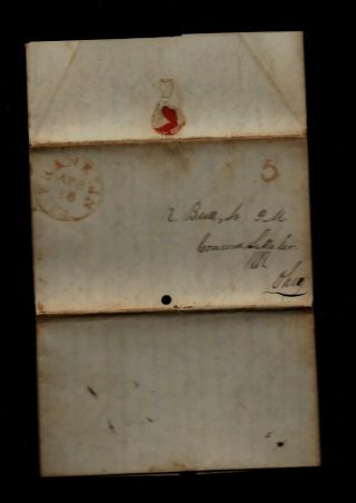 1844 Franklin,  Pa Stampless Minister Letter To Concord,  Ohio Western Reserve
