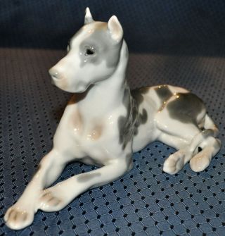 Vintage Russian Lomonosov Lfz Mastiff Dog Porcelain Figurine Made In Ussr