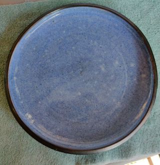 Pond Farm California Studio Pottery Bowl Blue Glaze Serving Tray 12 Inches