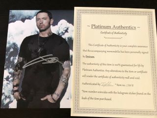 Eminem Autographed 8x10 Photo,  Signed,  Authentic,  Slim Shady,
